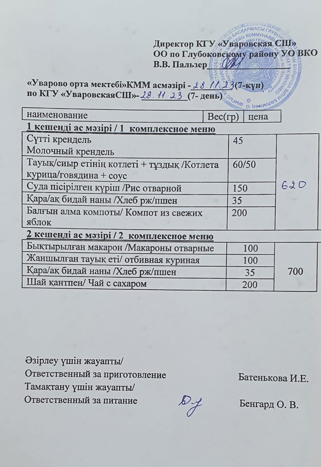 Меню